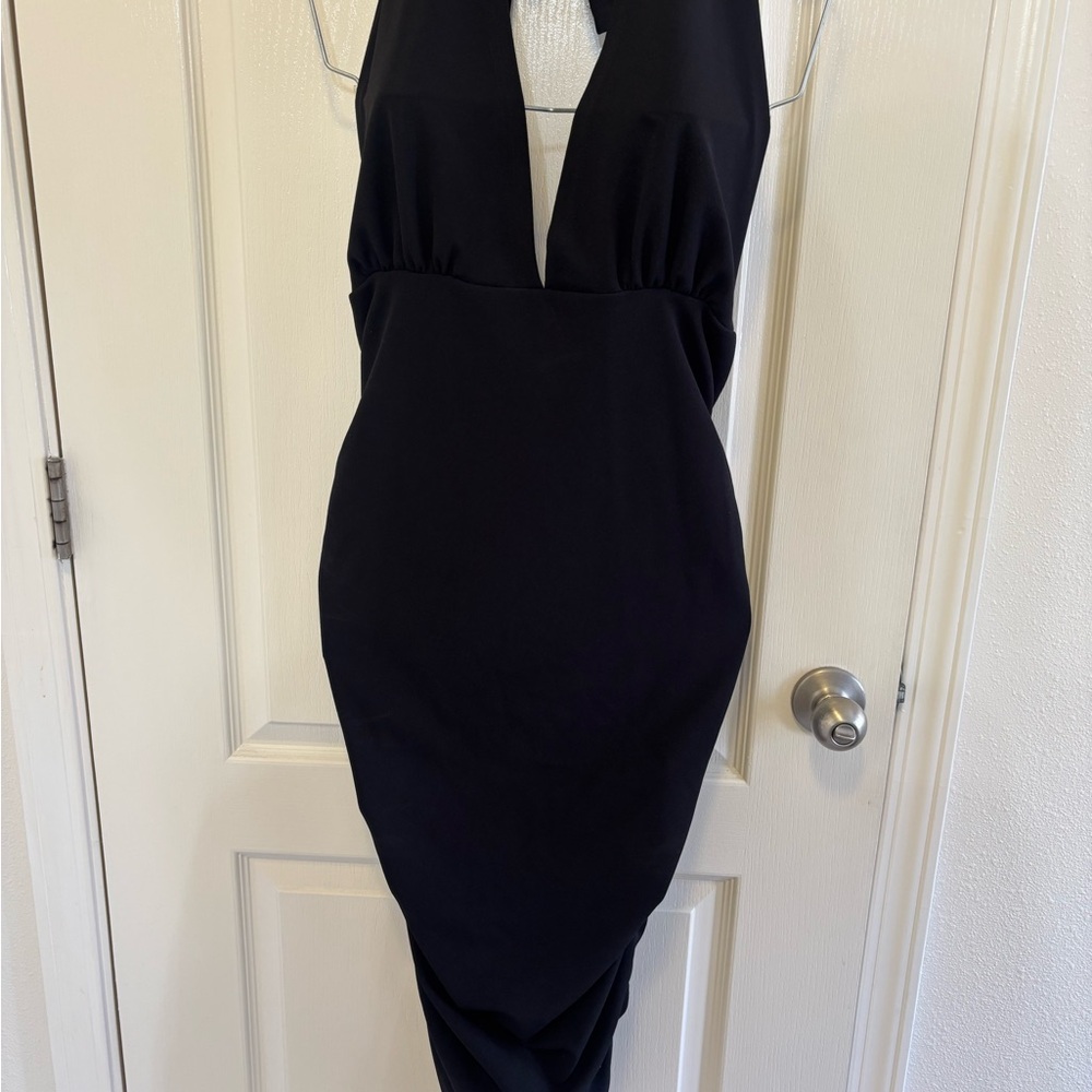 Black Sleeveless Halter Bodycon Dress